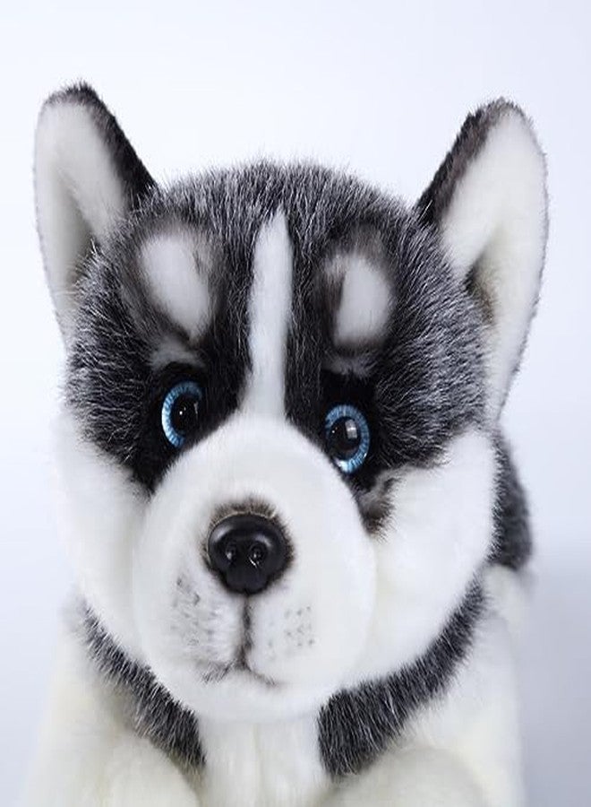 CU-MATE 16" Plush Siberian Husky Dog Toys, Simulation-Realistic & Lifelike Soft Stuffed Animal Dog, Handmade Lying Stuffed Dog Toys, Present Gift for Boys and Girls - Image 1